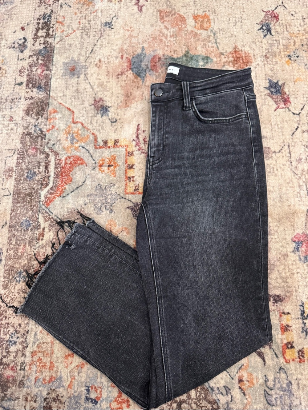 Flying Monkey Women's Black Washed Straight-Leg Jeans